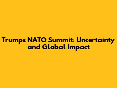 Trump's NATO Summit: Uncertainty and Global Impact