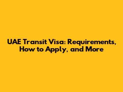 UAE Transit Visa: Requirements, How to Apply, and More