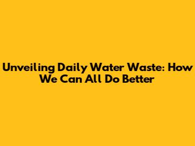 Unveiling Daily Water Waste: How We Can All Do Better