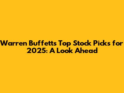 Warren Buffett's Top Stock Picks for 2025: A Look Ahead