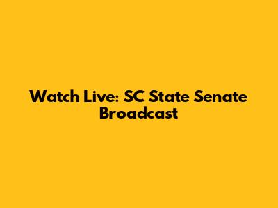 Watch Live: SC State Senate Broadcast