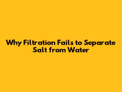 Why Filtration Fails to Separate Salt from Water